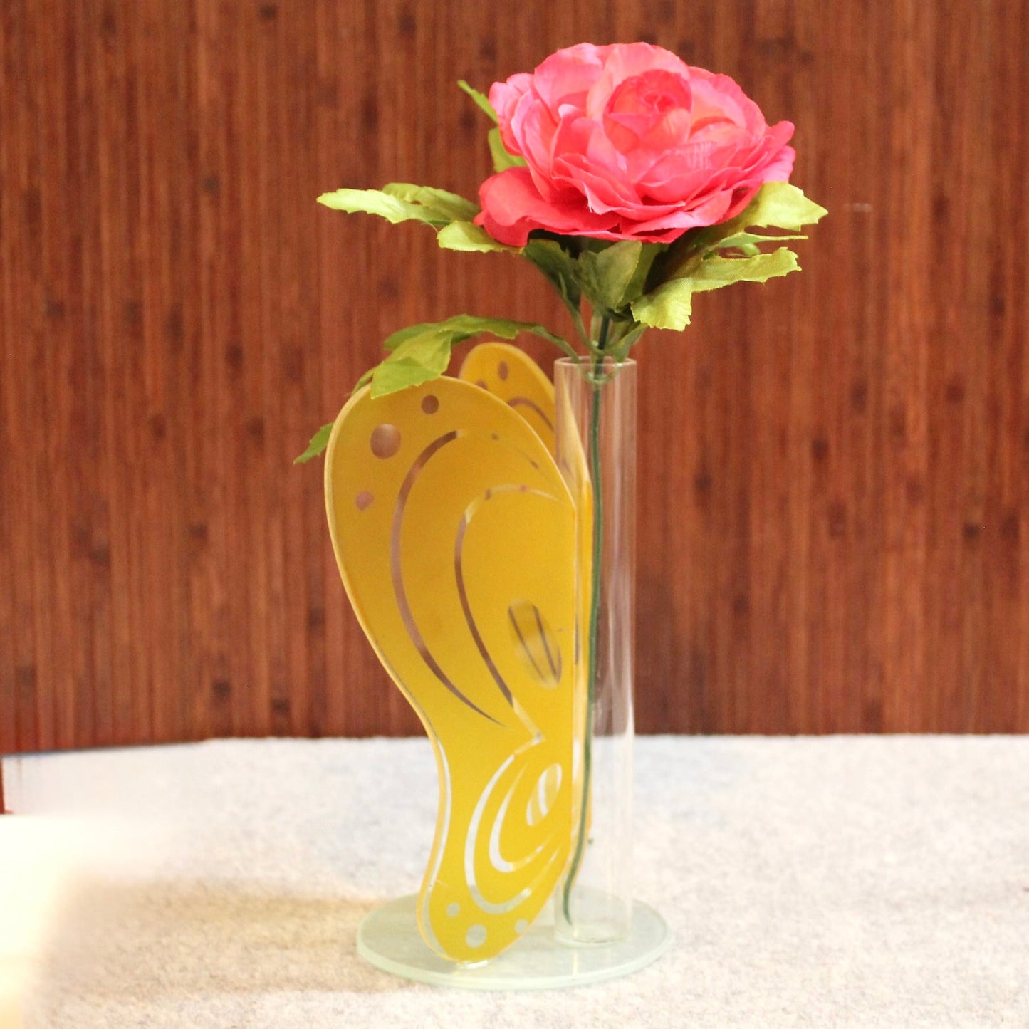 Vintage Glass Butterfly Bud Vase