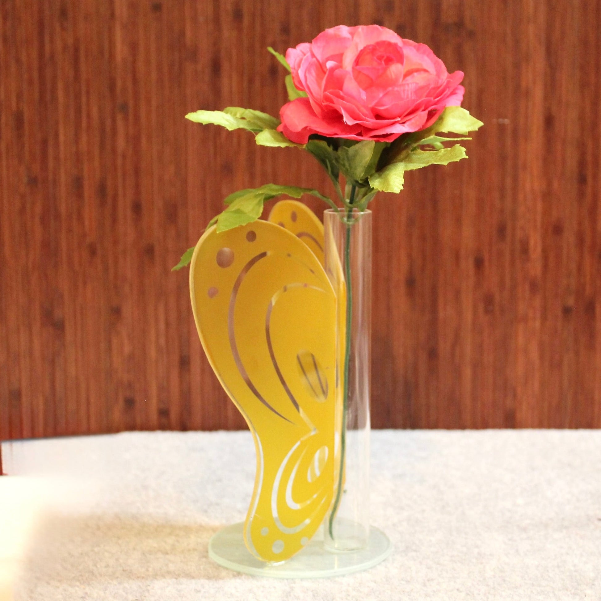 Vintage Glass Butterfly Bud Vase