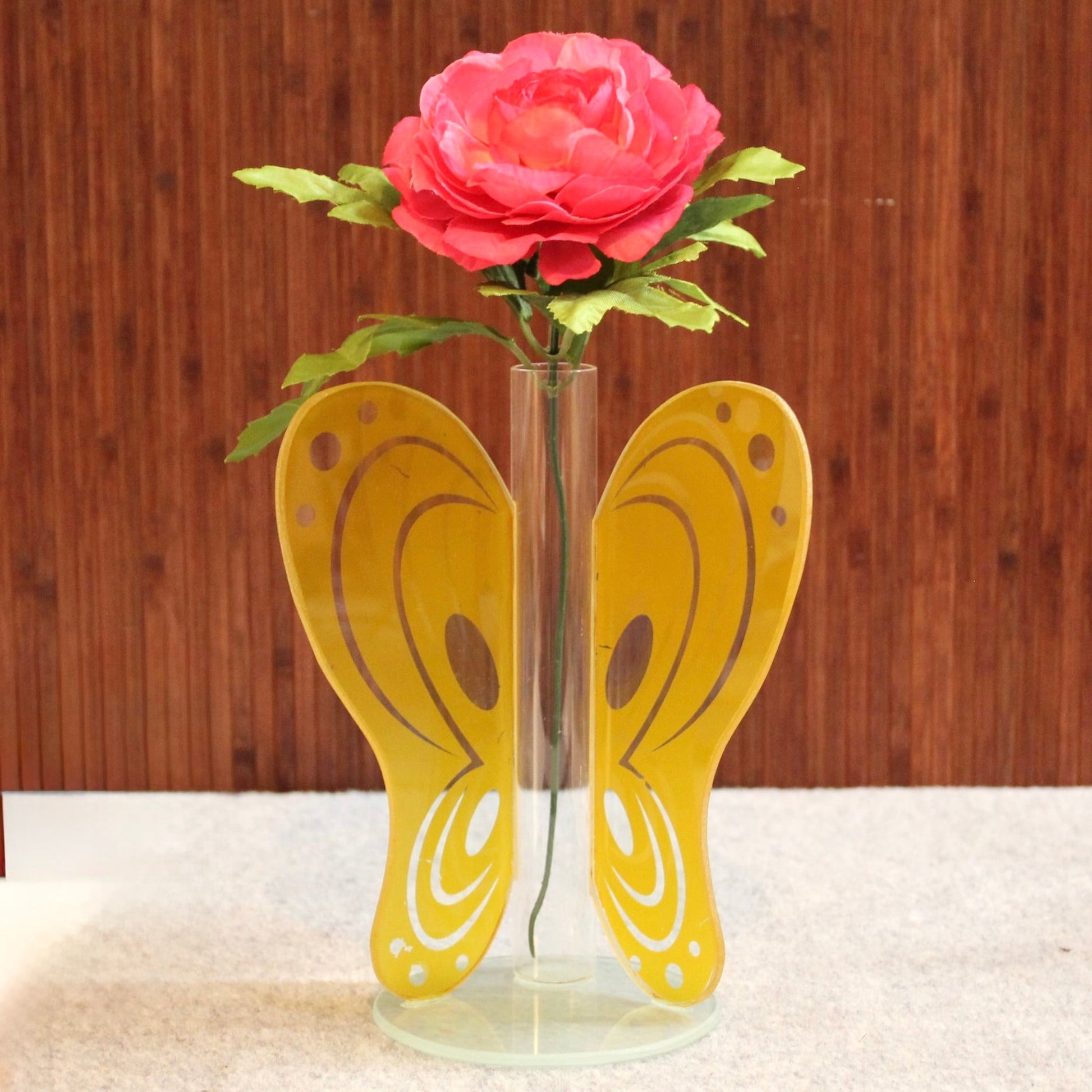 Vintage Glass Butterfly Bud Vase