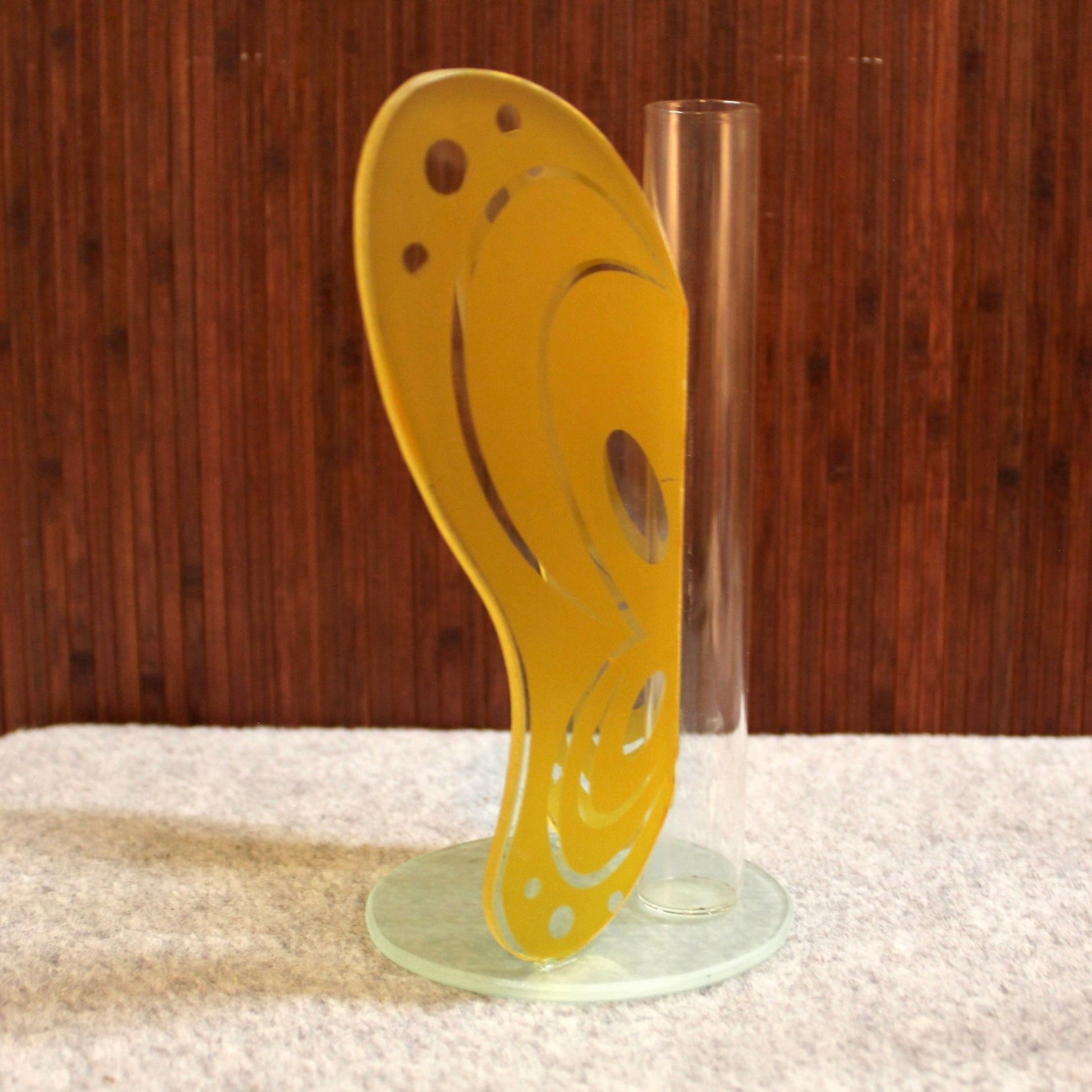 Vintage Glass Butterfly Bud Vase