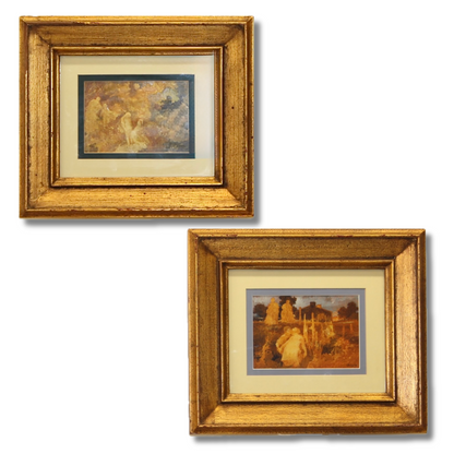 Vintage Post-Impressionism Celestial Landscape Paintings | 2 pc. Artist Maley