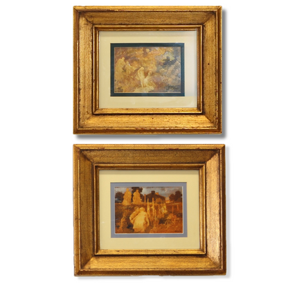 Vintage Post-Impressionism Celestial Landscape Paintings | 2 pc. Artist Maley