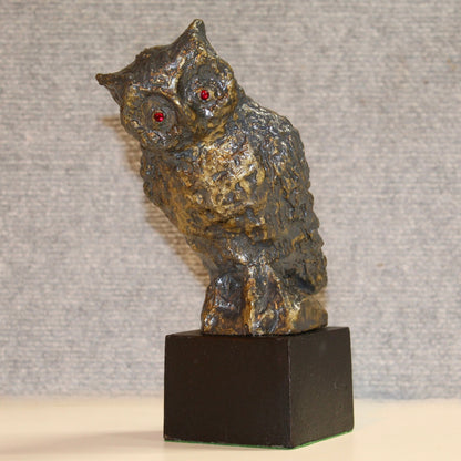 Vintage Bronze Owl Statue