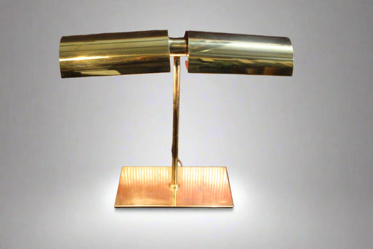 1960s Kovacs Brass Double Lamp Desk Lamp