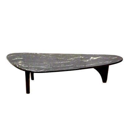Large Mid Century Black Amoeba Kidney Shaped Coffee Table