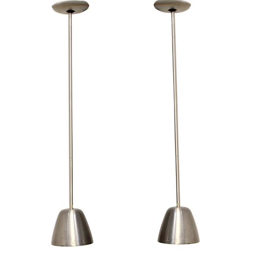 Pair of PRESCOLITE Perforated Bullet Light Aluminum Pendant Lights