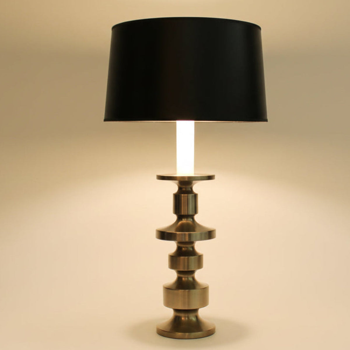 MCM Laurel Table Lamp with Illuminated Glass Neck Accent.