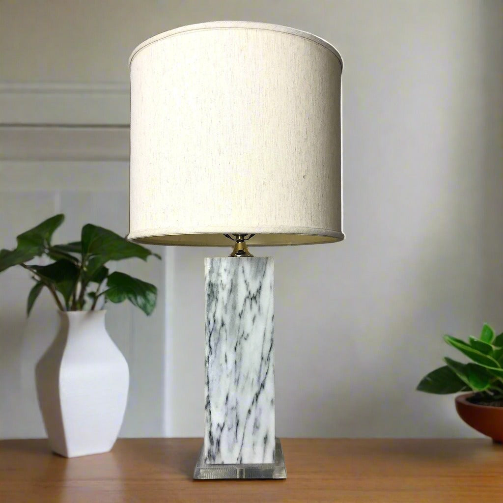 Marble Column Table Lamp