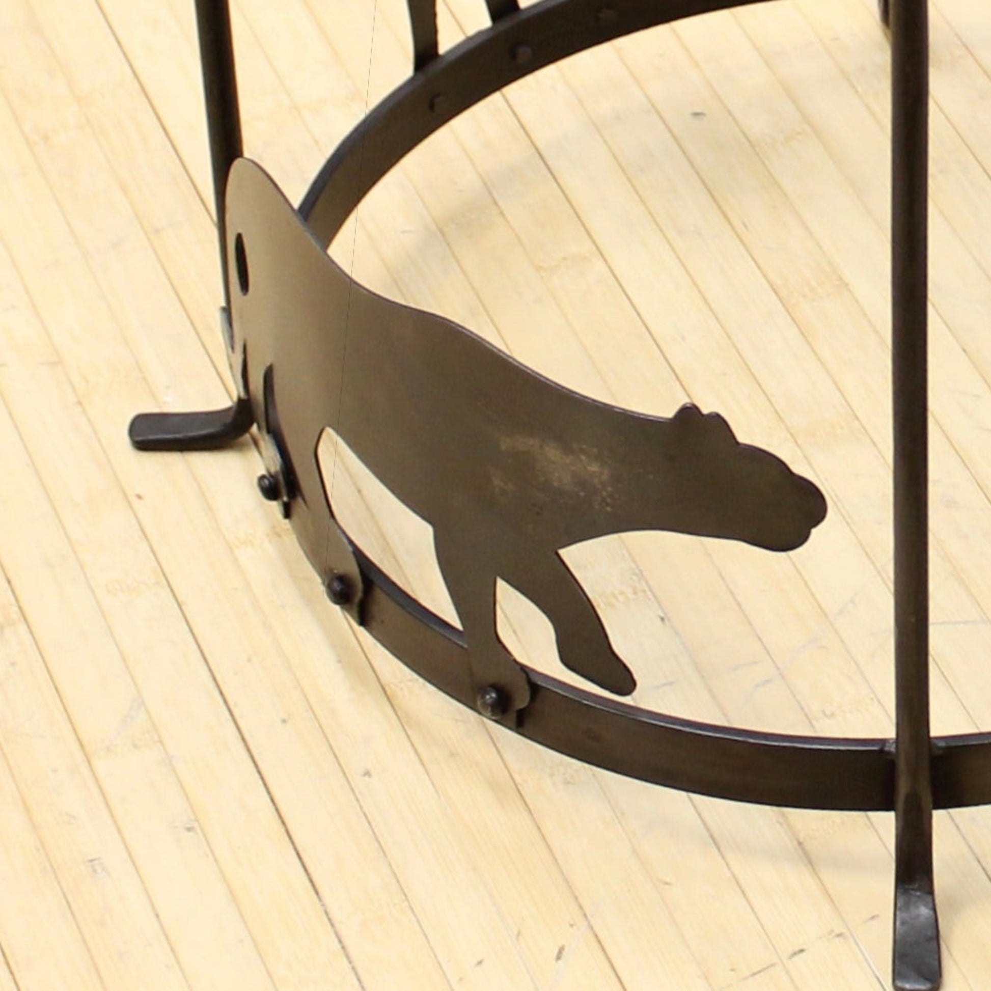 Vintage Glass Top Metal Animal Accent Table