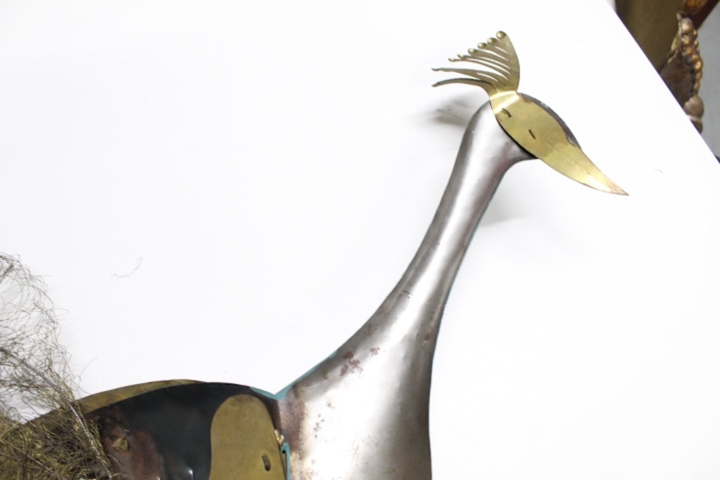 3-D Metal Peacock Wall Sculpture