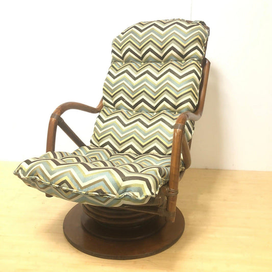 Mid-Century Swivel Lounge Chair | Chevron Upholstery