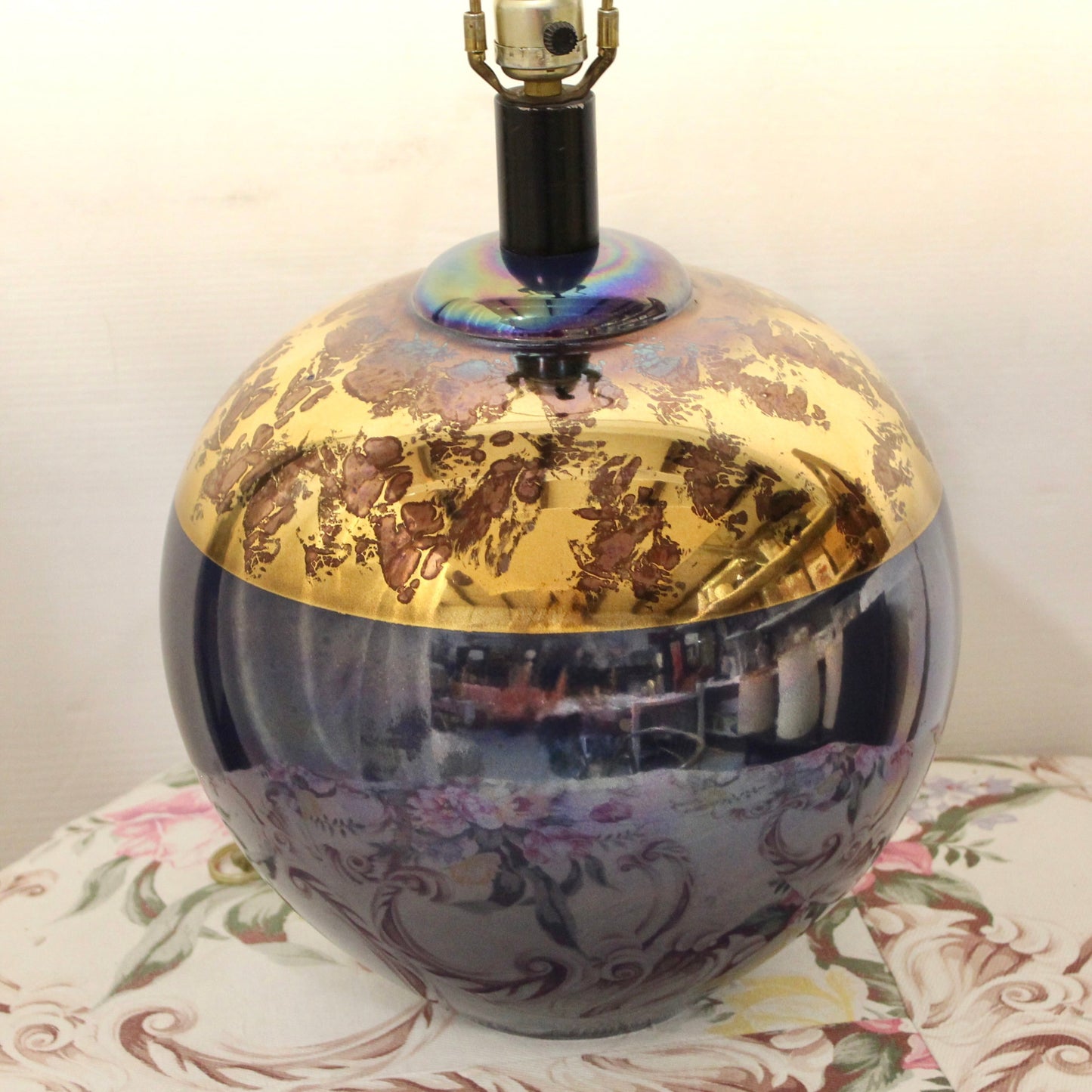  Iridescent Blue & Gold Table Lamp | Casual Lamps, Cobalt Blue Table Lamp