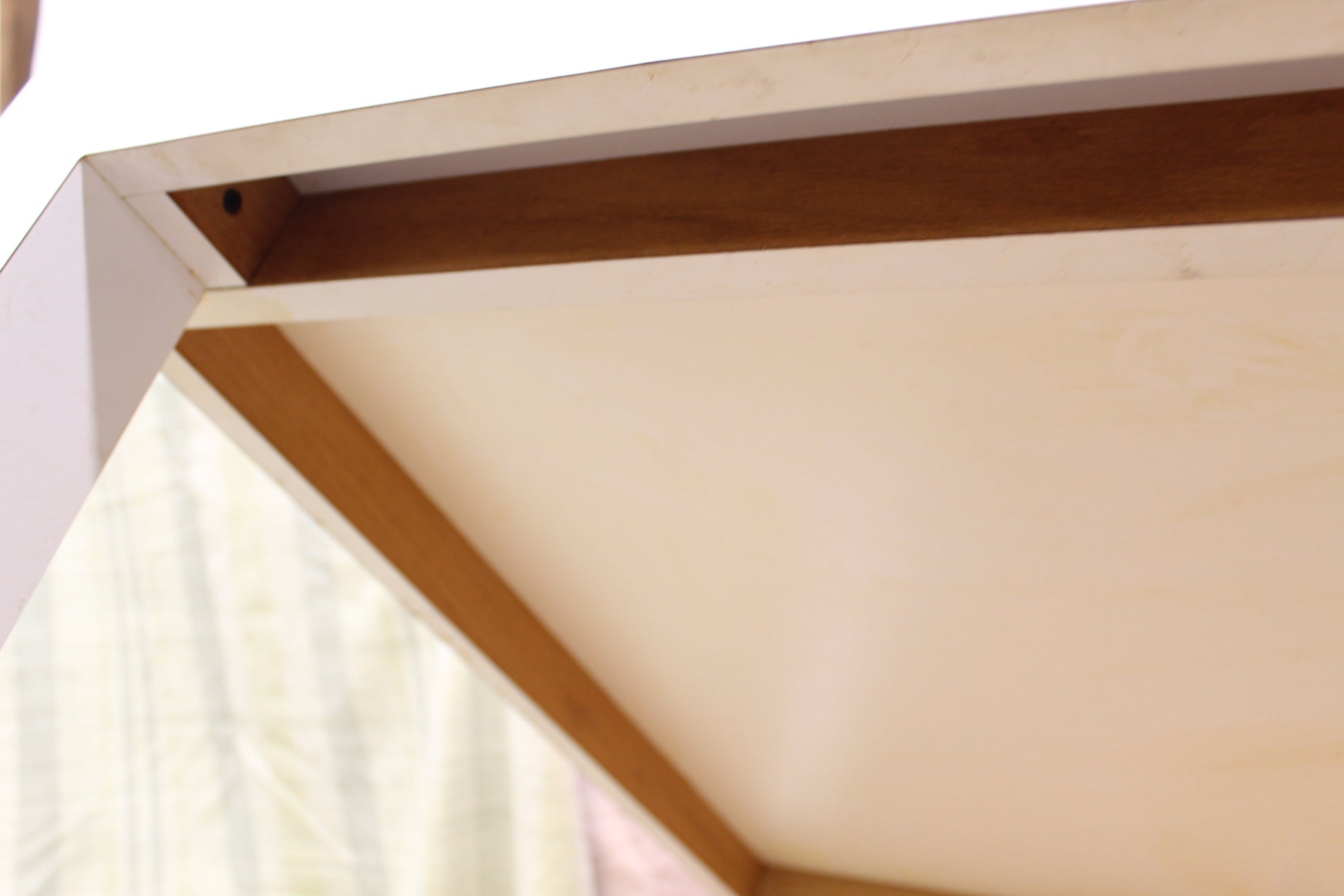 Modernist White Lacquer Parsons-Style Dining or Executive Table underside