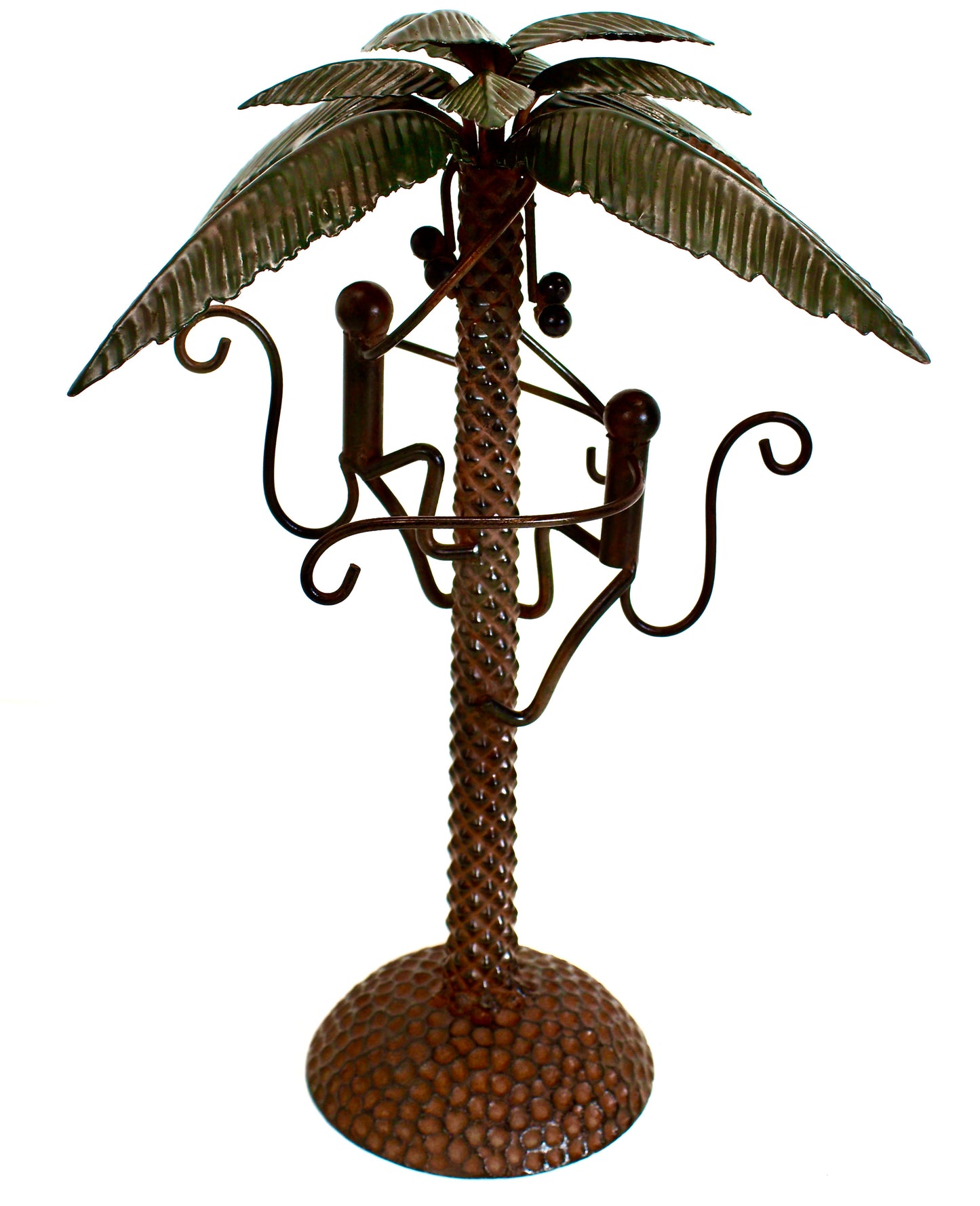 Metal Monkey and Palm Tree Sculpture
