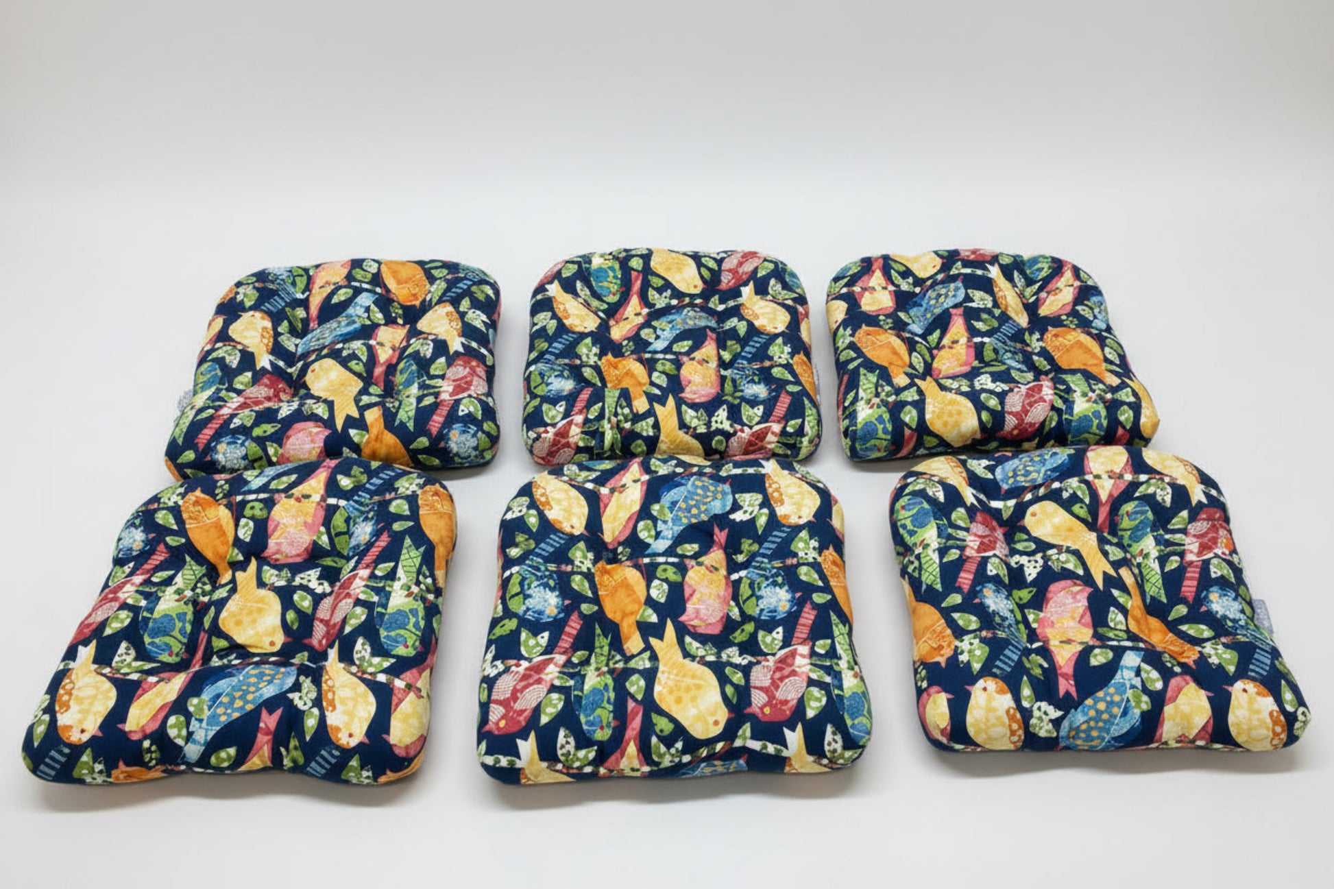 Multicolored Bird Seat Cushions | PillowPerfect® Set of 6