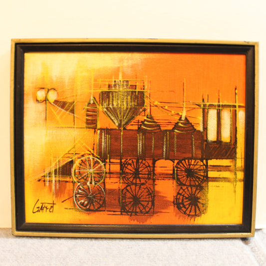 Vintage Mid-Century Modern Original Steam Train | Signed Garret