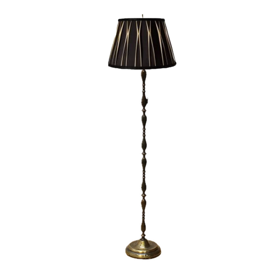 1960s Ornate Brass Spindle Body Floor Lamp