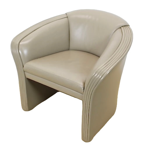 Modern tan leather arm chair