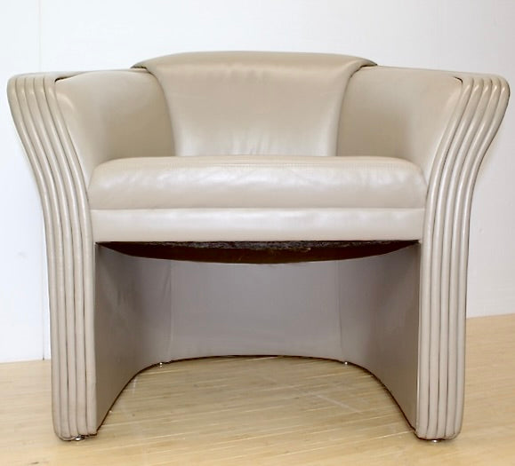 Tan leather armchair