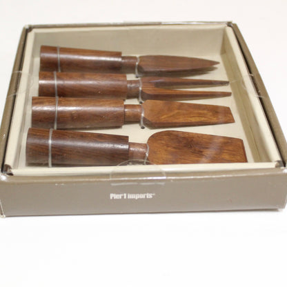 Vintage 4-Piece Sheesham Rosewood Cheese Knife Set