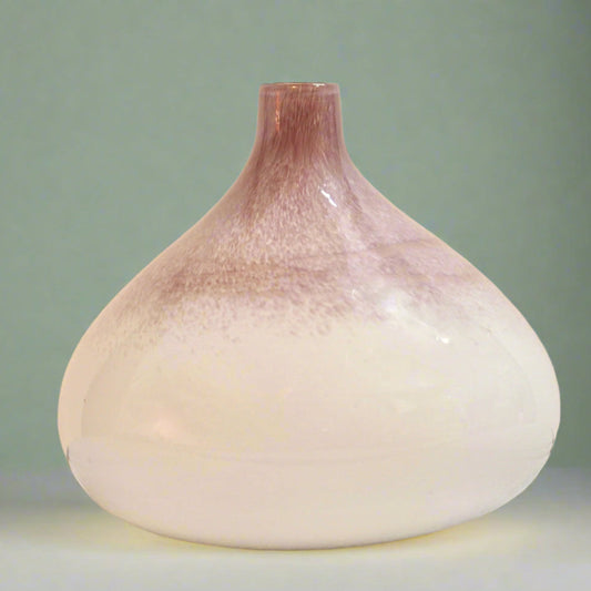 Swirl Pattern Purple & White Round Glass Vase | Pier 1