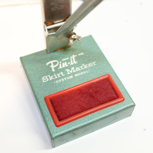  Pin-It Skirt Marker - Mid-Century Orco Wood & Metal Dressmaker Hemming Tool