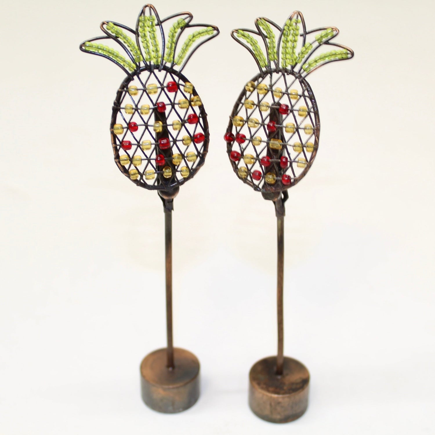 Pair of Decorative Pineapple Place Card Holders