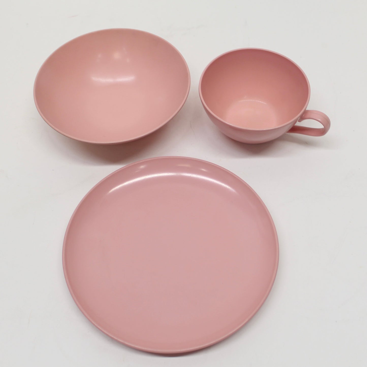 Lenotex Pink Melmac Mixed Lot of Vintage Dishes