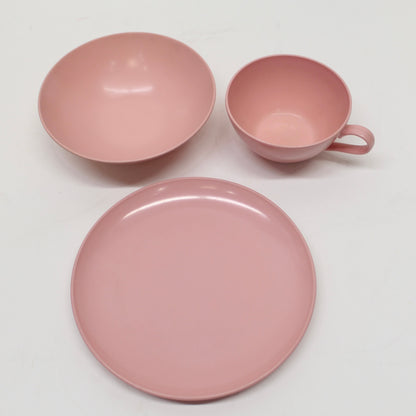 Lenotex Pink Melmac Mixed Lot of Vintage Dishes