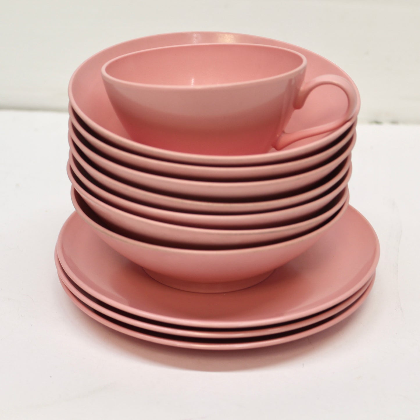 Lenotex Pink Melmac Mixed Lot of Vintage Dishes
