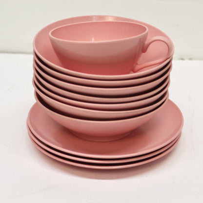 Lenotex Pink Melmac Mixed Lot of Vintage Dishes