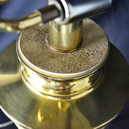 Vintage Polished Travertine Table Lamp by Bauer Lamp Co