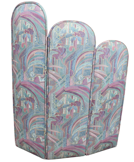 Postmodern 3-Panel Folding Room Divider | Upholstered Fabric Privacy Screen.