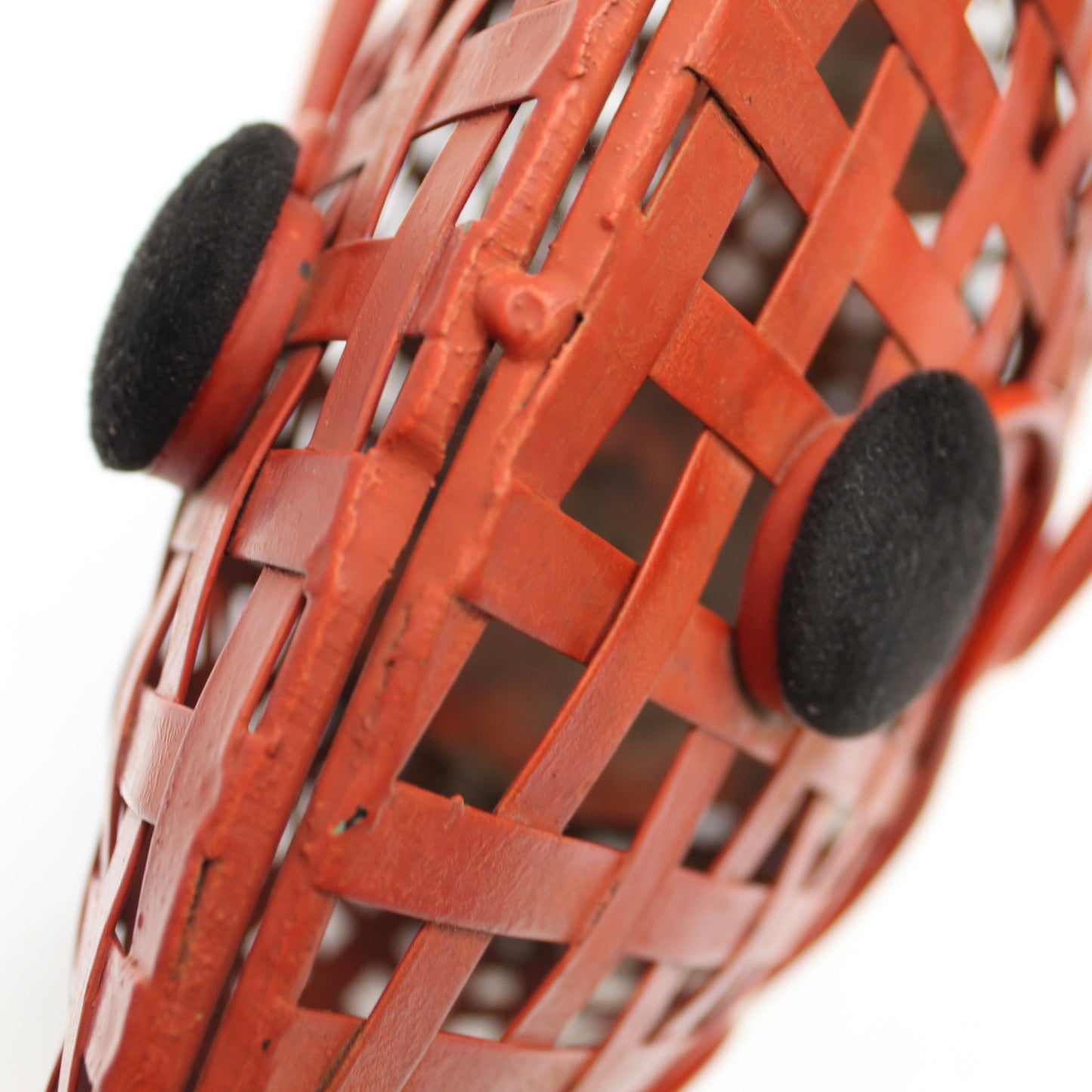 Vintage Red Woven Metal Fish-Shaped Candle Holder