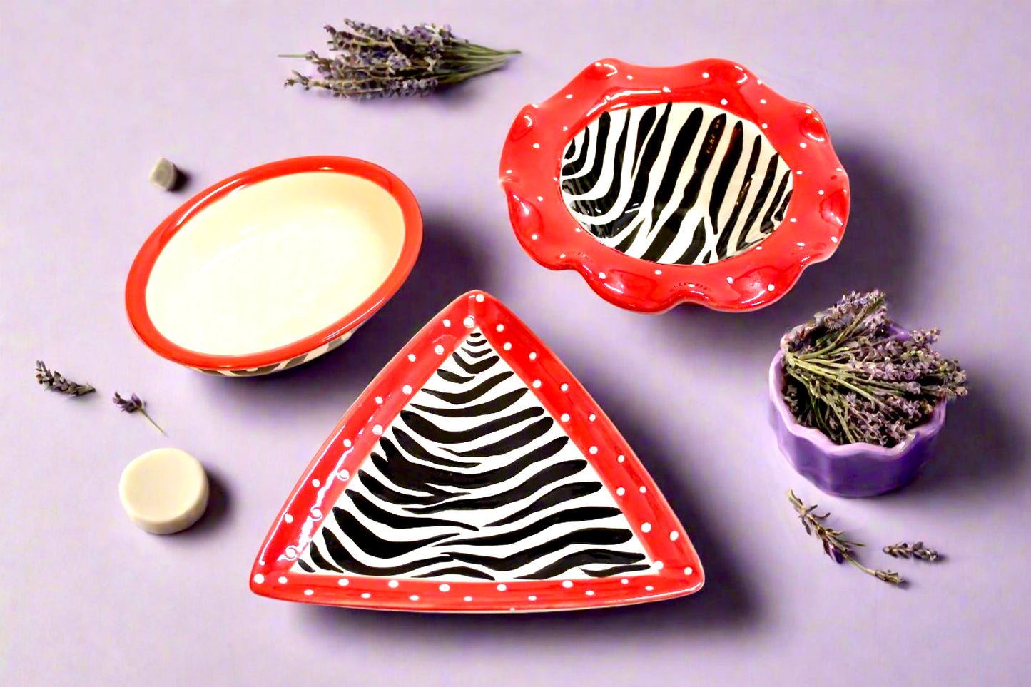 1960s Vintage Cali USA Zebra Trinket Bowl