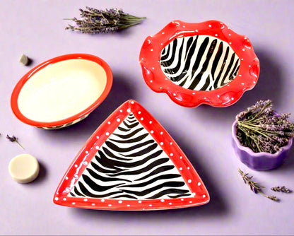 1960s Vintage Cali USA Zebra Trinket Bowl