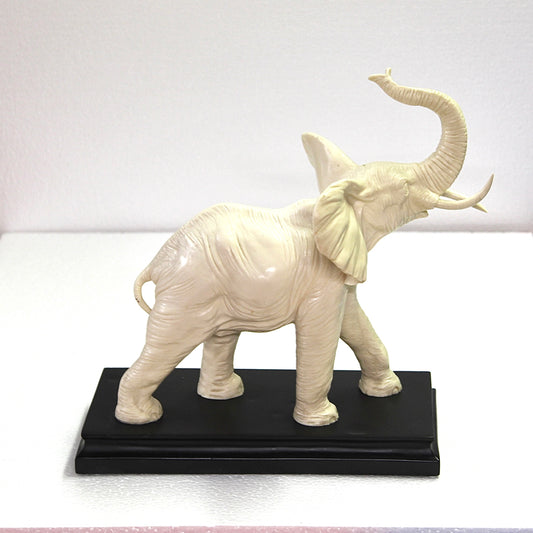 Vintage Resin Alabaster Elephant Sculpture by Santini