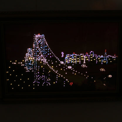 80s SF Bay Bridge Moving Light Box - San Francisco Skyline