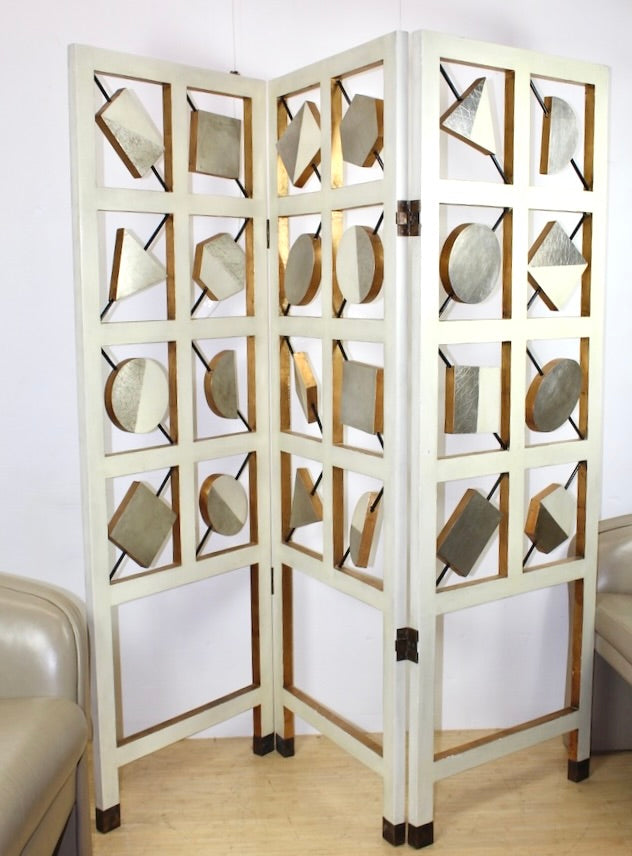 Room Divider with Geometric Shapes.
