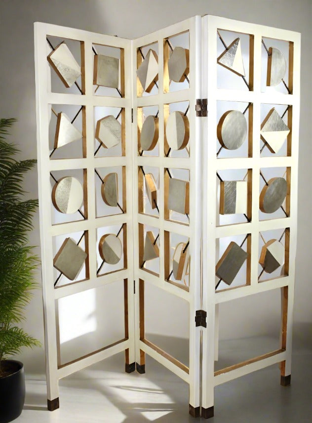 Room Divider with Geometric Shapes.