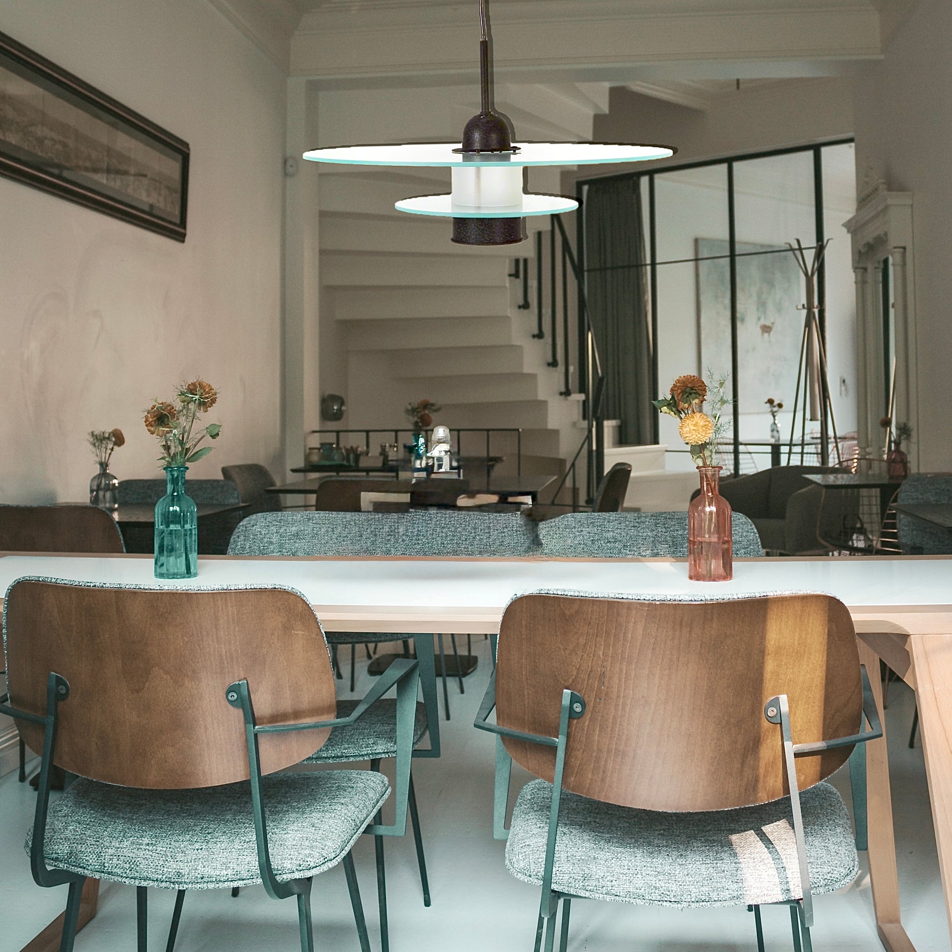 980s Italian Glass Saturn Pendant Light