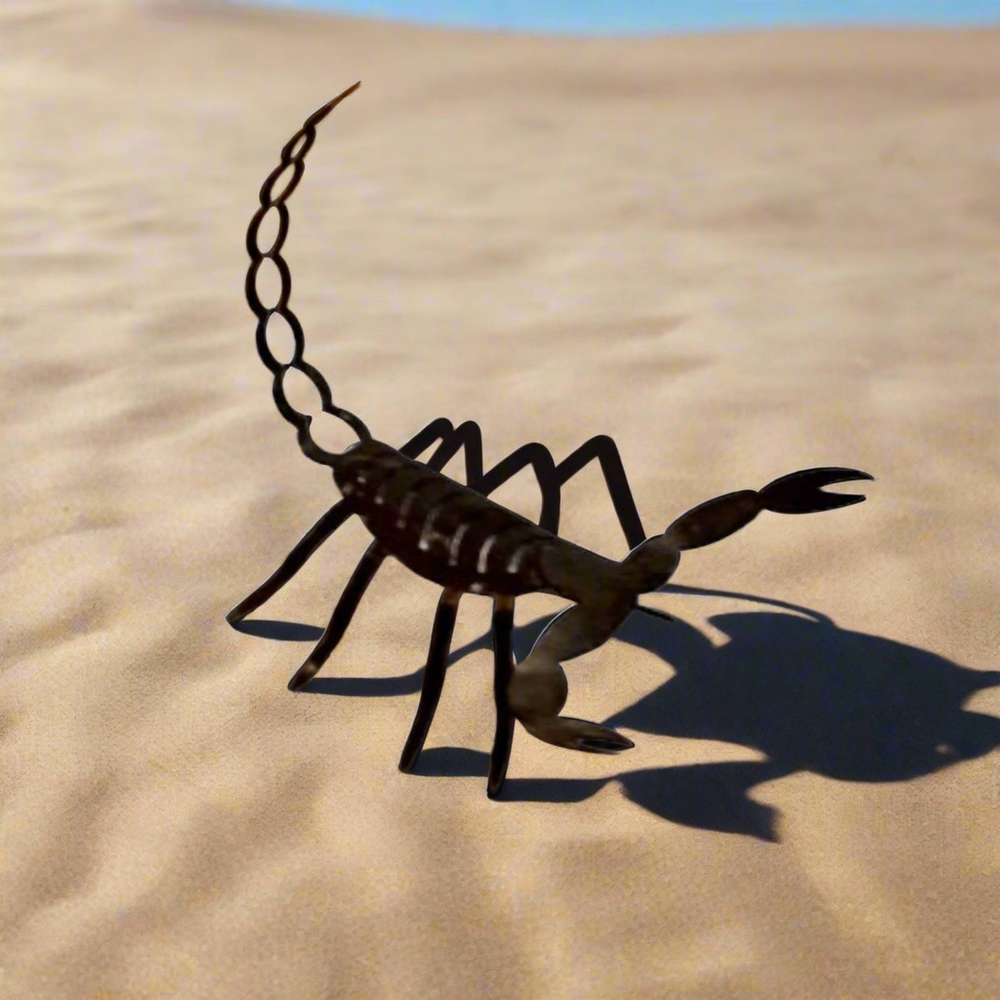 Black Metal Scorpion Silhouette Statue