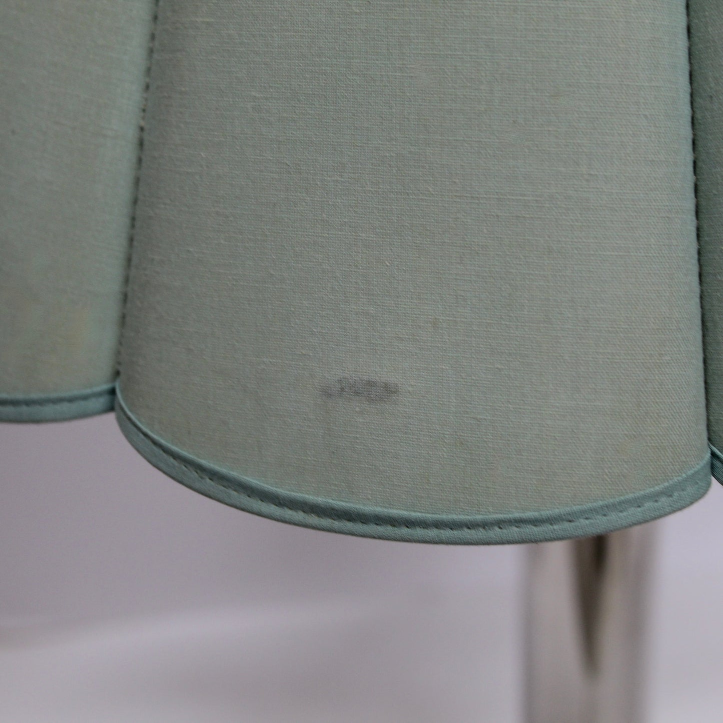Vintage 1970s Pale Green Linen Fluted Lampshade