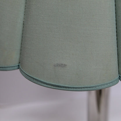 Vintage 1970s Pale Green Linen Fluted Lampshade