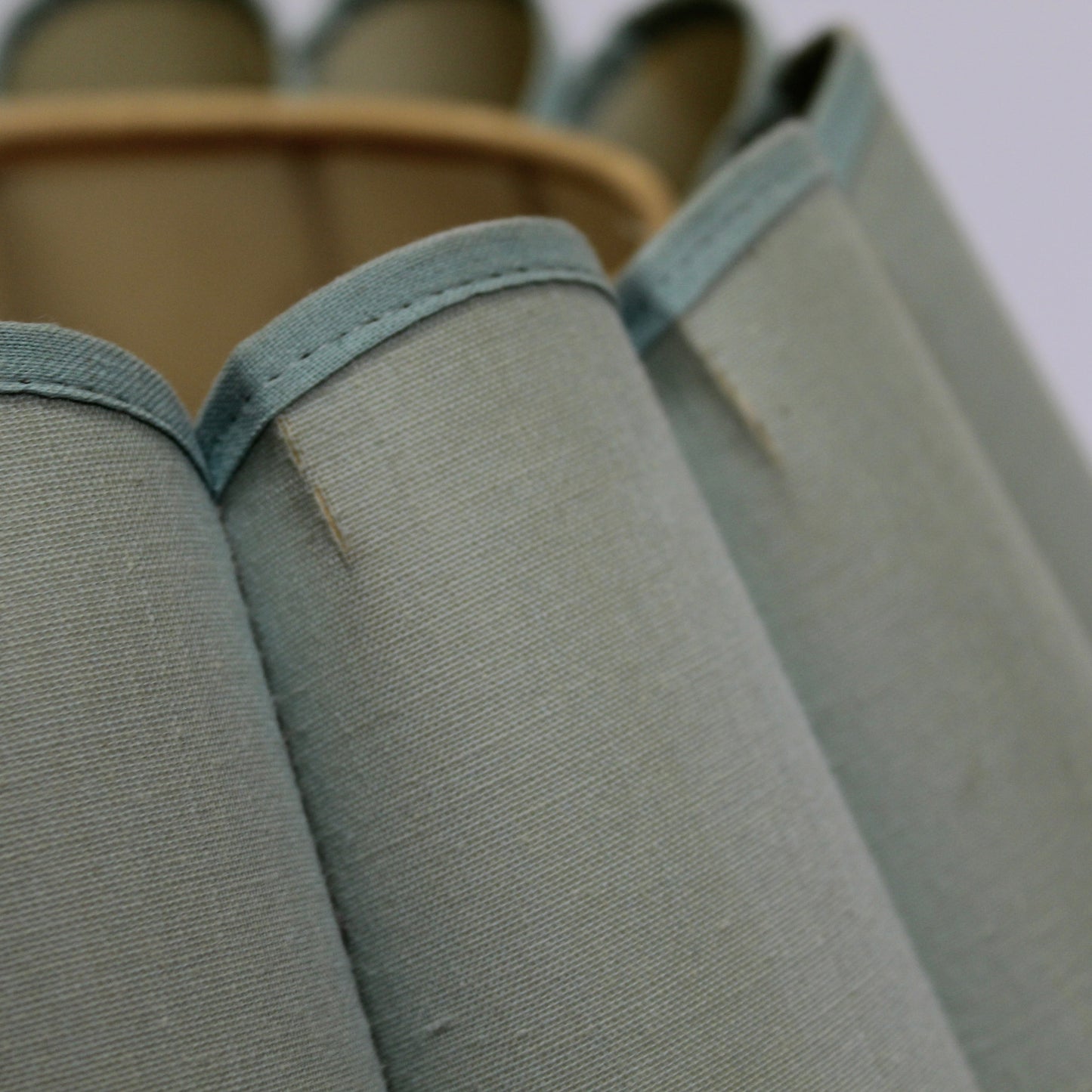 Vintage 1970s Pale Green Linen Fluted Lampshade