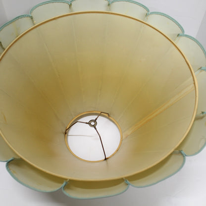 Vintage 1970s Pale Green Linen Fluted Lampshade