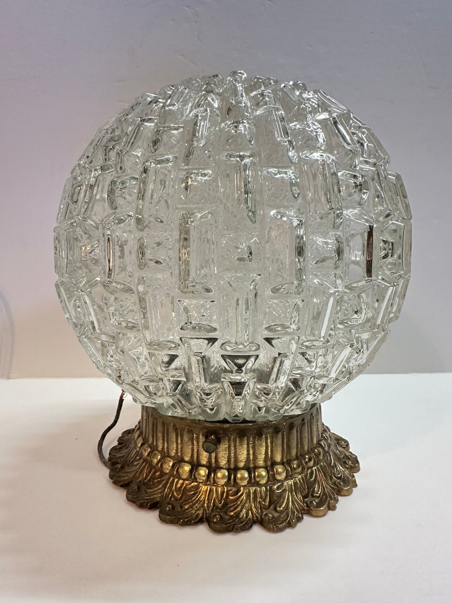 Vintage Diamond Cut Globe Ceiling Light
