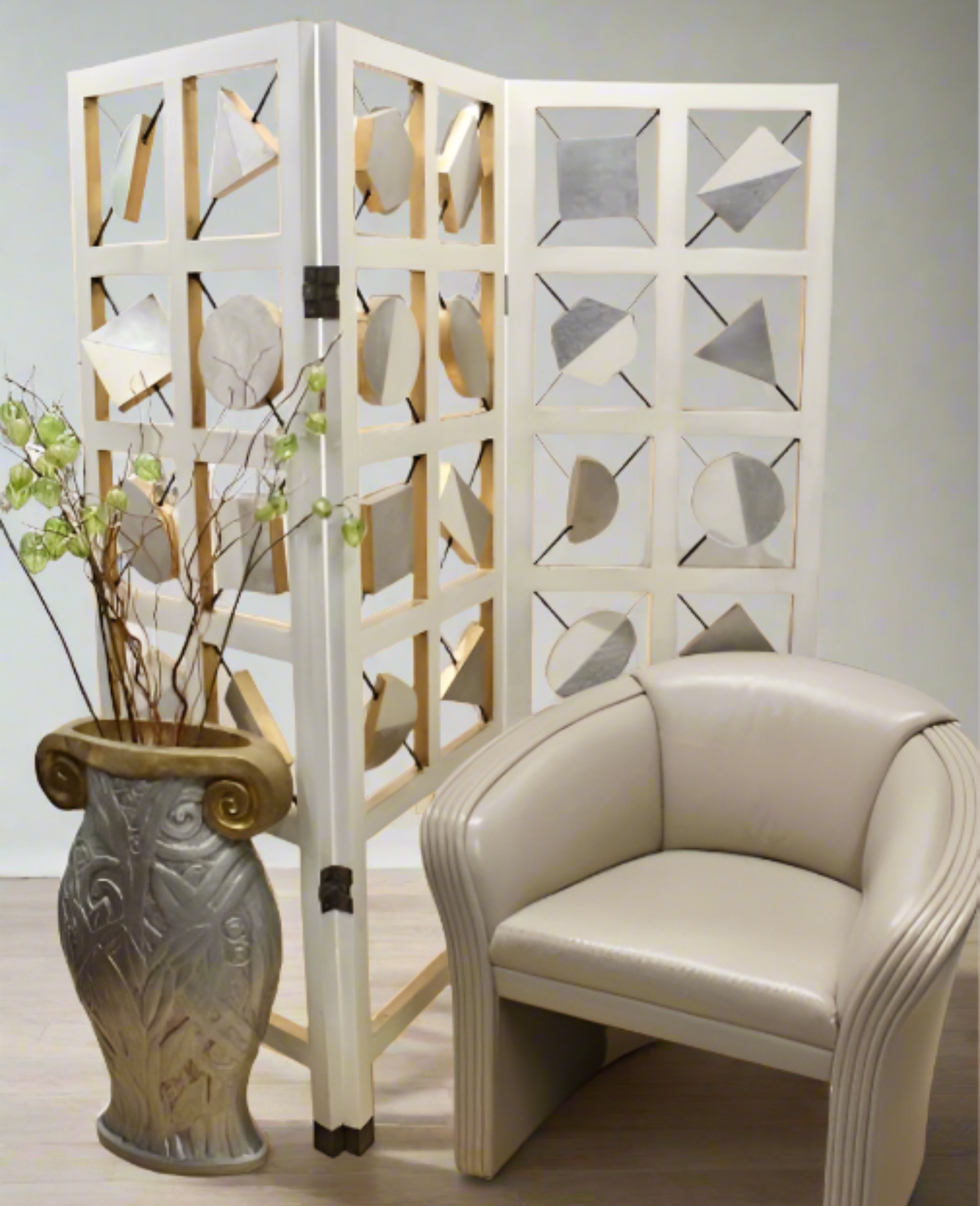 Monumental 1970s Geometric Room Divider
