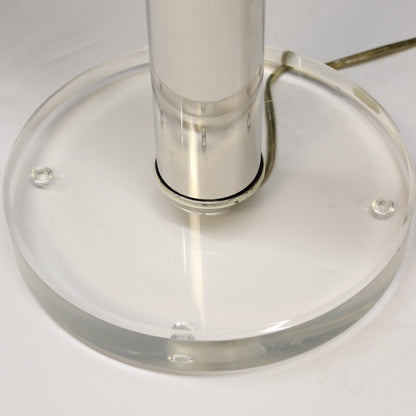 Vintage Karl Springer Style Table Lamps with Lucite Rings