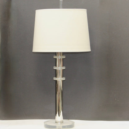 Vintage Karl Springer Style Table Lamps with Lucite Rings